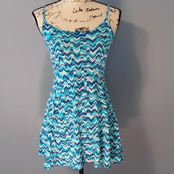 Aqua Mini Dress - Picture 1 of 5